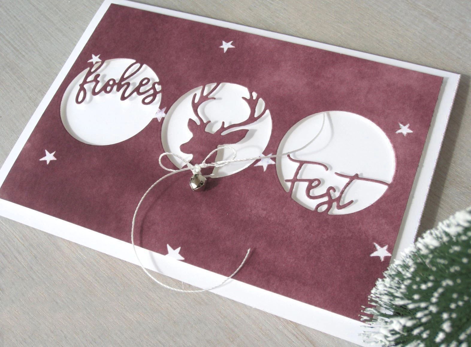 Sciablone: FROHES FEST KREISE STANZSCHABLONE – Nuovo e nell'imballaggio originale da Affoltern am Albis venduto da scrapbooking