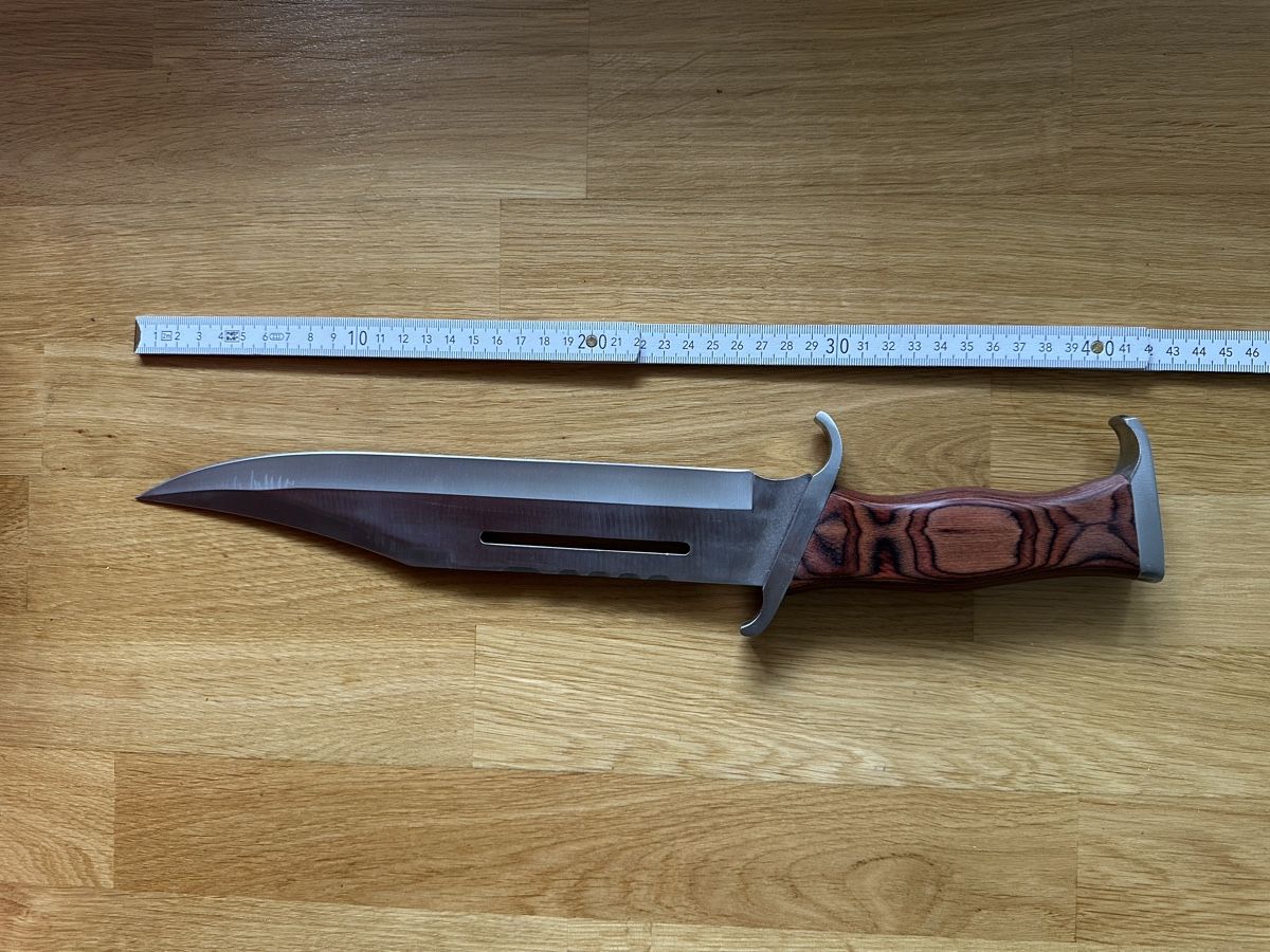 Messer: Grosses Rambo-Messer, unbenutzt, mit Lederscheide – Gebraucht aus Aesch BL von mc-x-92 4