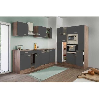 Komplettküchen: 436 - Küchenzeile Küchenblock 370cm Eiche/York/Grauglanz – Neu und originalverpackt aus Wallenwil von toesstalvertrieb 3