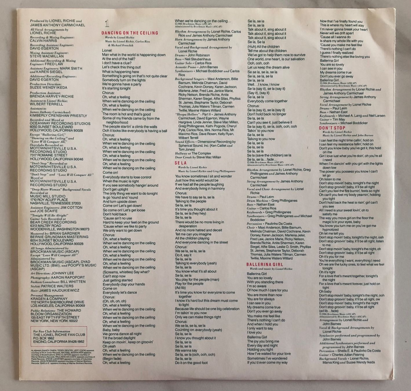 Dischi in vinile: LIONEL RICHIE - DANCING ON THE CEILING – Usato da Poliez-Pittet venduto da Newtown-Records 2