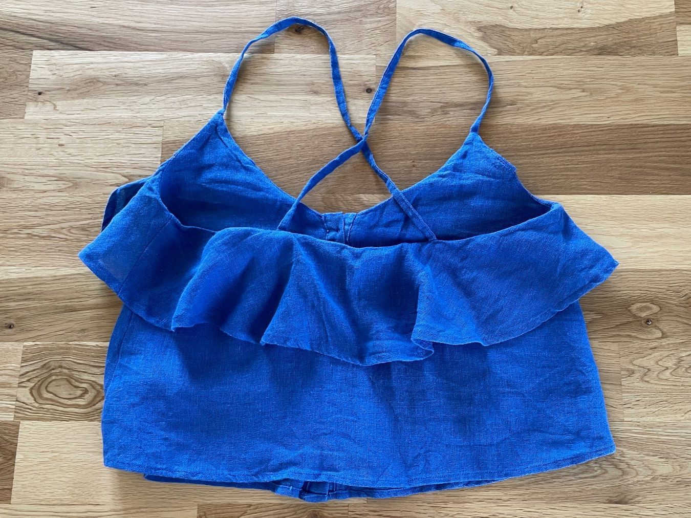 Top: Sommertop blau, Grösse S, Mango – Nuovo (secondo la descrizione) da Burgdorf venduto da Crown. 2