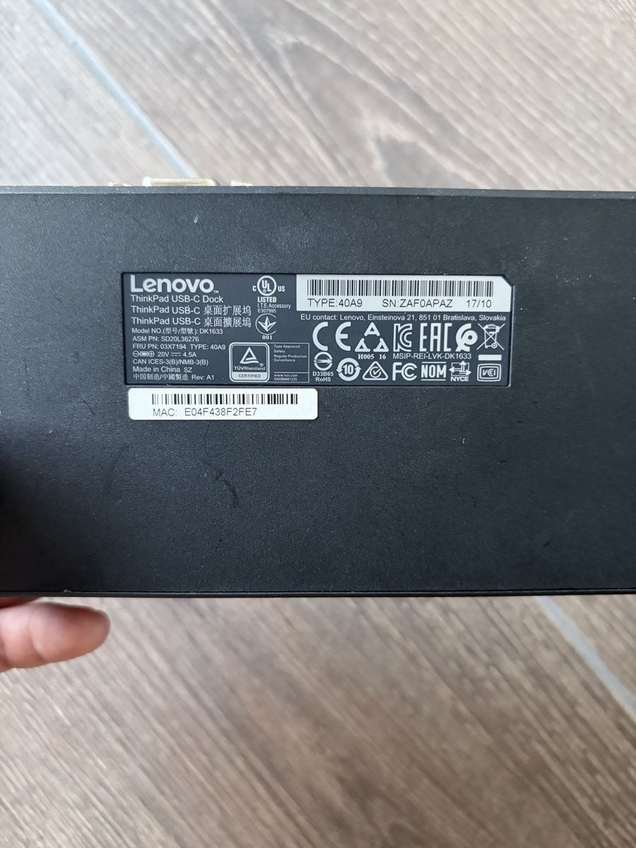 Lenovo Docking station: Lenovo ThinkPad USB-C Dock 40A9 + Original Charger – Usato da Aarburg venduto da roc_9n2c 3