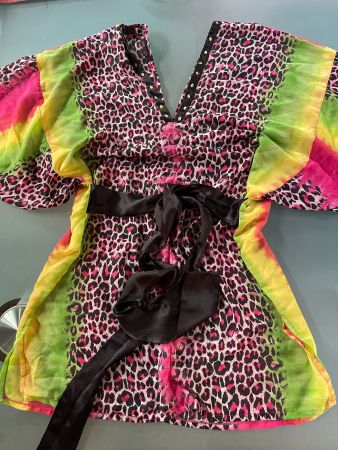 Vestito di lino -cotone leopardo 🐆,One size