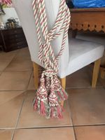 Dekoband mit Quasten rot grün beige neuwertig 2 Stk
