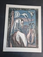 HANS DOST HOLZSCHNITT SIGNIERT NUMMERIERT RÖSSE 50X39CM