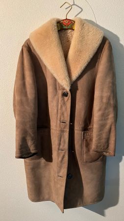 Manteau Long mouton retourné vintage Lammfellmantel Mantel