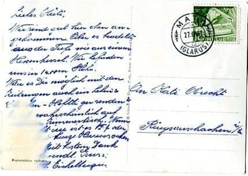 Cartoline postali: Matt, Weissenberge ob Matt – Usato da Ottikon b.Kemptth. venduto da Neptun1974 1