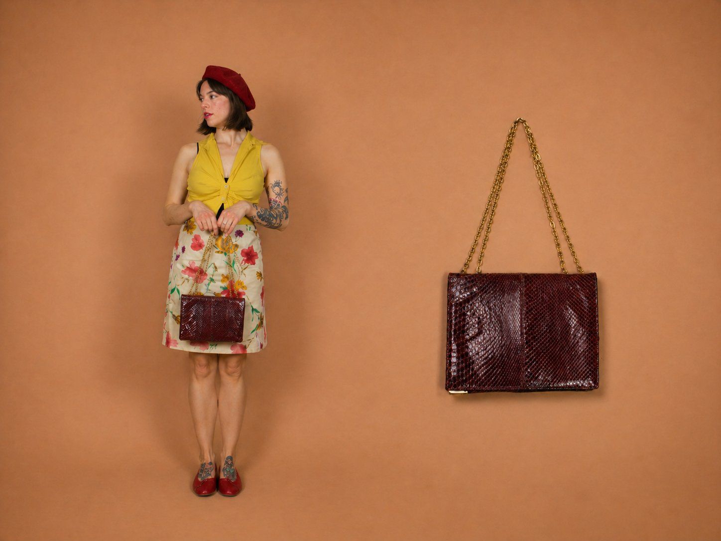 Borse da donna: Vintage 1950s red python purse/bag – Usato da Hombrechtikon venduto da BAZ-Vintage