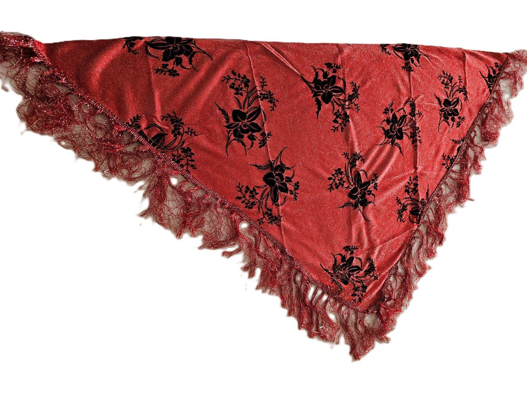Foulards, Tücher & Schals: Foulard triangle rouge avec fil argenté – Neu und originalverpackt aus Porrentruy von Danreisende 1
