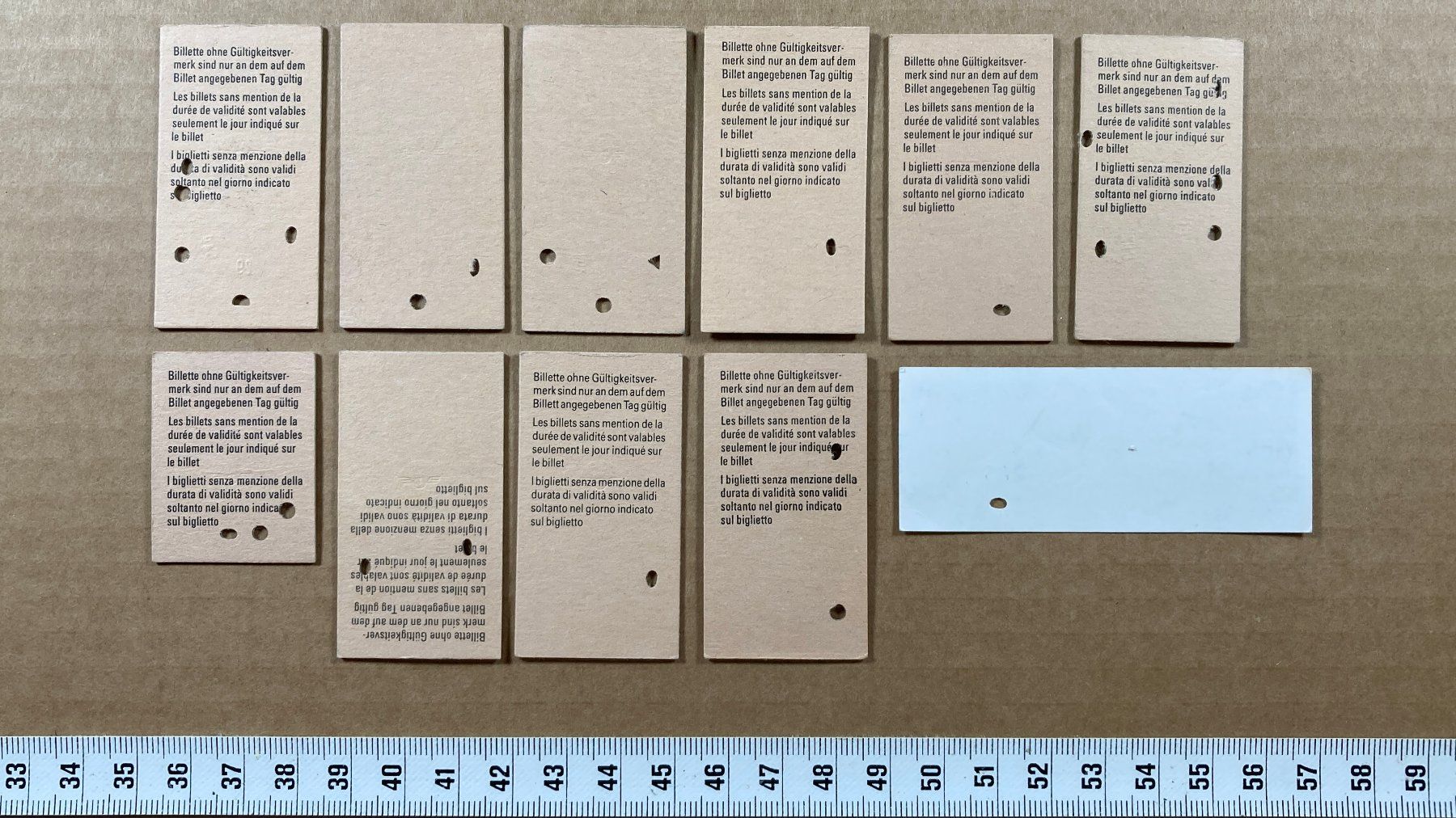 Tickets: Grenchen, 11 entwertete Bahn Billette, 1983 & 1984, SBB – Gebraucht aus Lenzburg von fh1 1