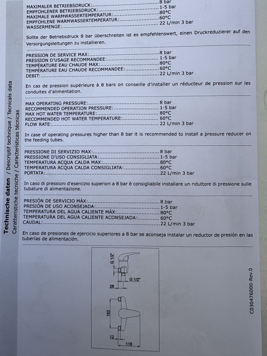 Rubinetteria: Camargue SAANE Einhandmisch-Brausenbatterie – Nuovo e nell'imballaggio originale da Schaffhausen venduto da peyercpu 3