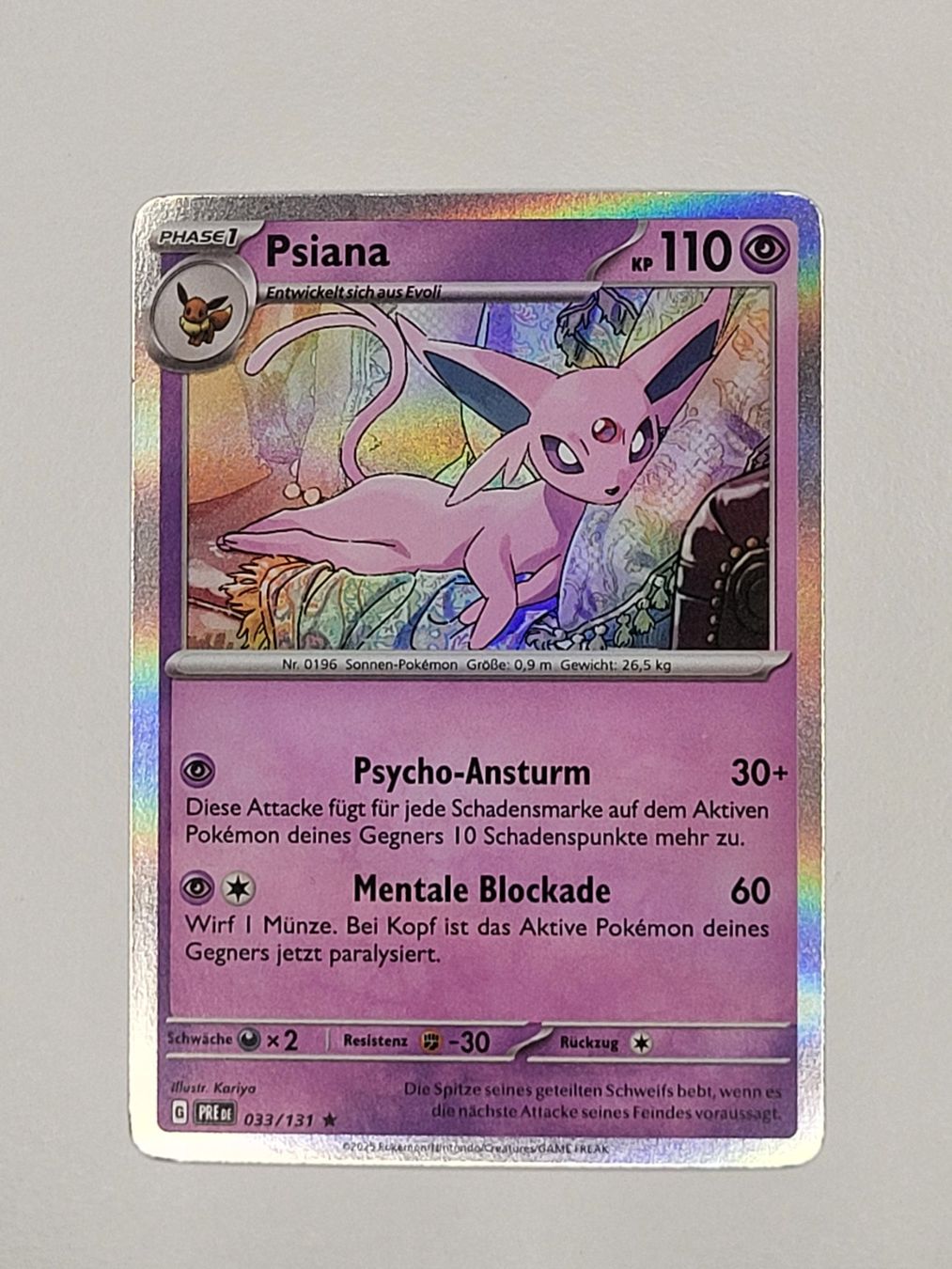 Pokémon Sammelbilder & Trading cards: Espeon (Prismatic Evolutions 033/131) – Gebraucht aus Erlenbach ZH von ram_mjn5