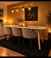 Esstisch SVEN 180x90x75cm weiss mit Holzbeinen