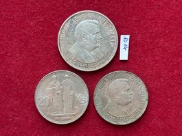 1014 Silber 1. Republik Slowenien 20 - 50 Korun 1939 - 1941