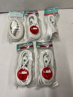 5x Steffen  3m Verlängerungskabel, weiss (X1119)