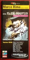 Marco Rima Autogramm signiert Hank Hoover Prospekt 10x21cm