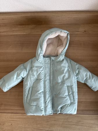 Winterjacke Manor Baby, Grösse 74, Mint mit Herzen