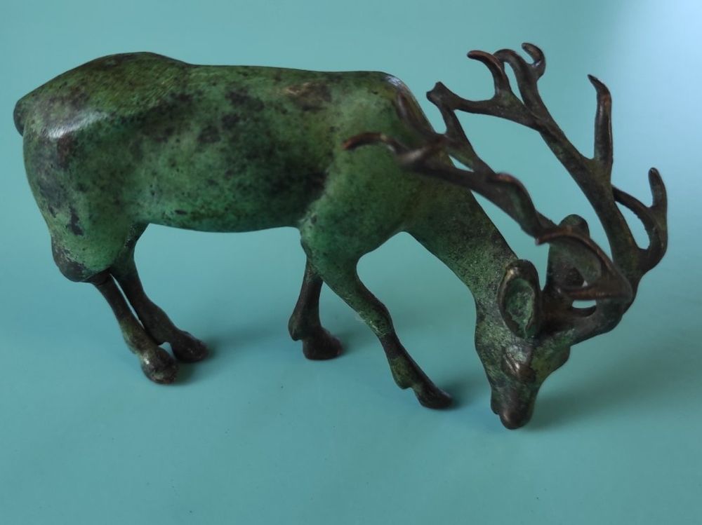 hirsch-skulptur-aus-bronze-petite-sculpture-cerf-bronze-gebraucht