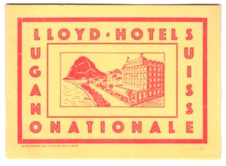 Altre raccolte & rarità: Kofferaufkleber Lugano, Das Lloyd-Hotel  – Usato da Berlin venduto da bartko-reher 1
