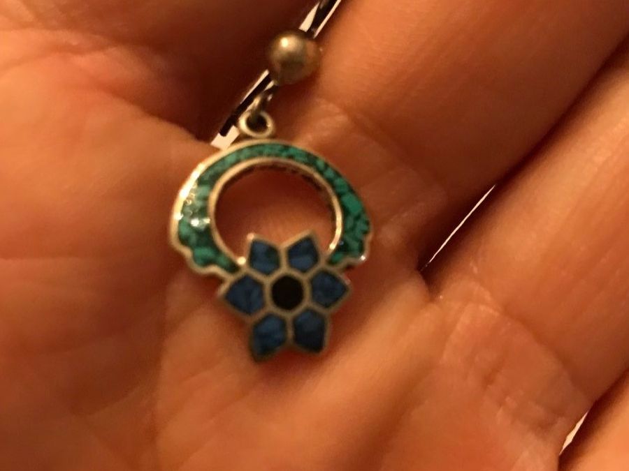 Orecchini pendenti & Orecchini a lobo: boucles d'oreilles turqoises fleur – Usato da Grimisuat venduto da eliseba88 1