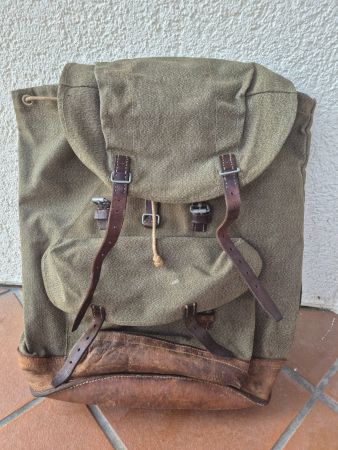 Rucksack Militär Canvas Leder, Jahr 1968