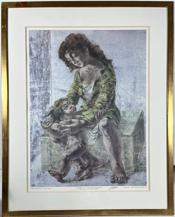 Grafica & Litografie: Hans Erni - Mutter mit Kind - signiert, nummeriert 37/500 – Usato da Hinwil venduto da Chnap