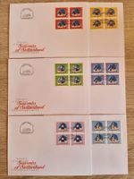 6 CH-FDC Souveniers - 4er Blocks 2000 - ET-Stempel