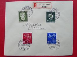 1944, J109-J112, Satzbrief LES VERRIÈRES, sauber, K: 60.-++