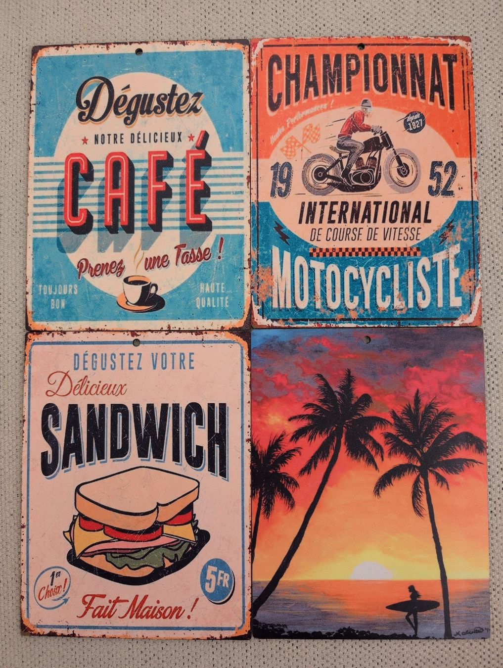 Schilder: Schilder Set 4 Stück Retro Design – Gebraucht aus Eglisau von van_td5w