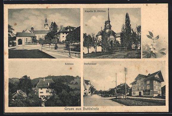 Cartoline postali: Buttisholz, Kapelle St. Ottilien, Schlos – Usato da Berlin venduto da bartko-reher