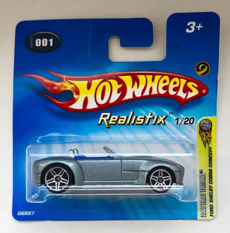 Diecast model cars Shelby Cobra Concept 1/18 Hot Wheels Concept blue avec bandes whites