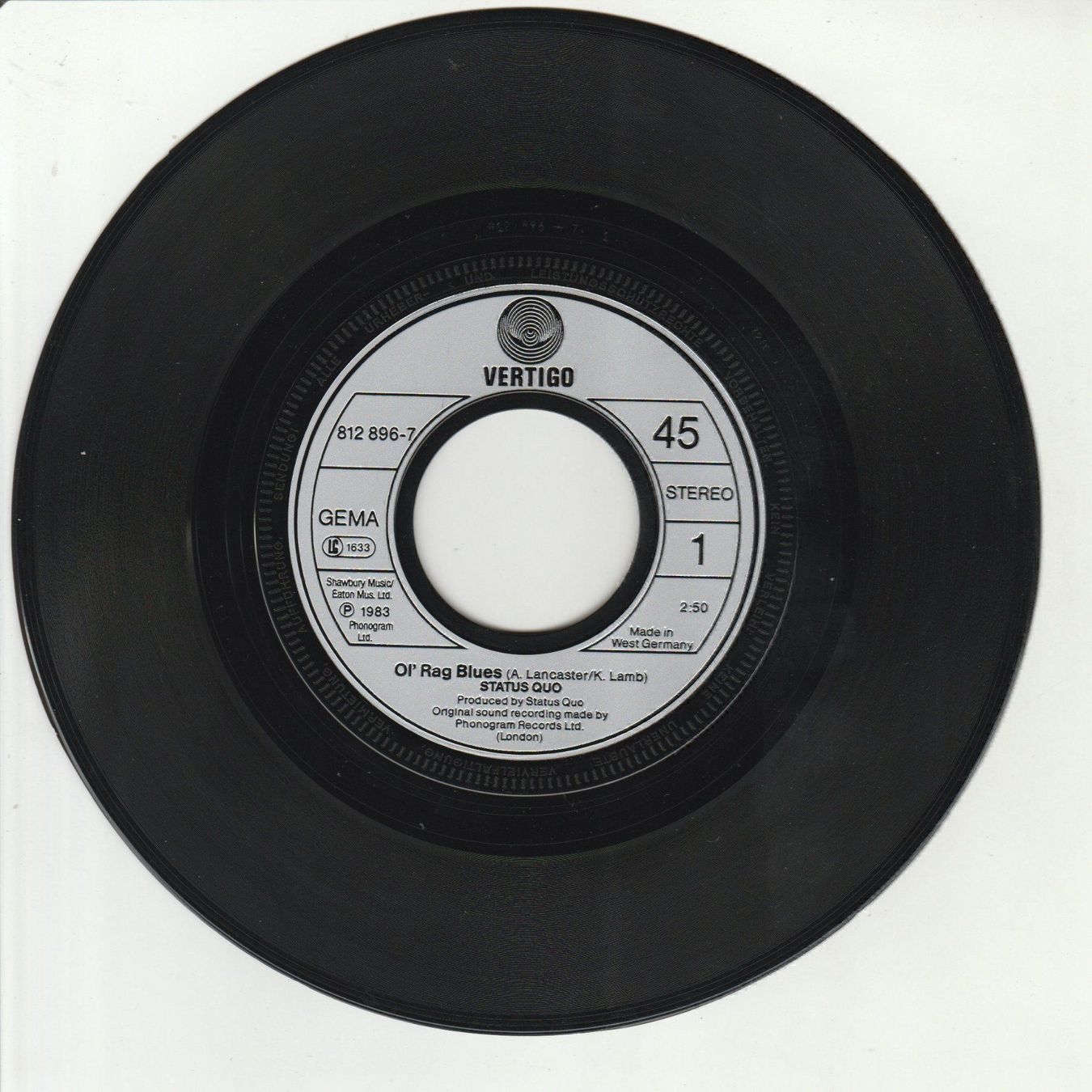 Schallplatten: Status Quo - Ol' rag Blues 7" Vinyl 1983 – Gebraucht aus Tübach von JamesStone 2