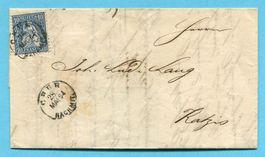 Faltbrief von Chur nach Katzis 1864
