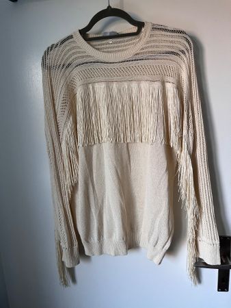 LIU JO Strickpullover mit Fransen, Top Zustand, Beige