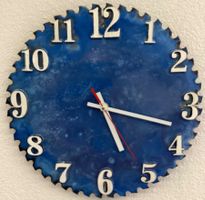 Blaue Wanduhr, Vintage Look, Durchmesser ca. 30cm!