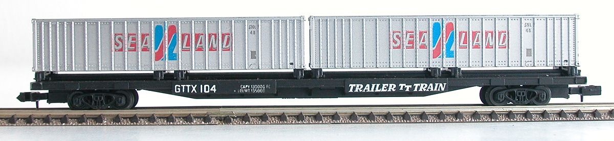 Arnold Modellini di ferrovie: Arnold Rapido US Containerwagen GTTX Spur N – Usato da Oberwil BL venduto da Klang 1