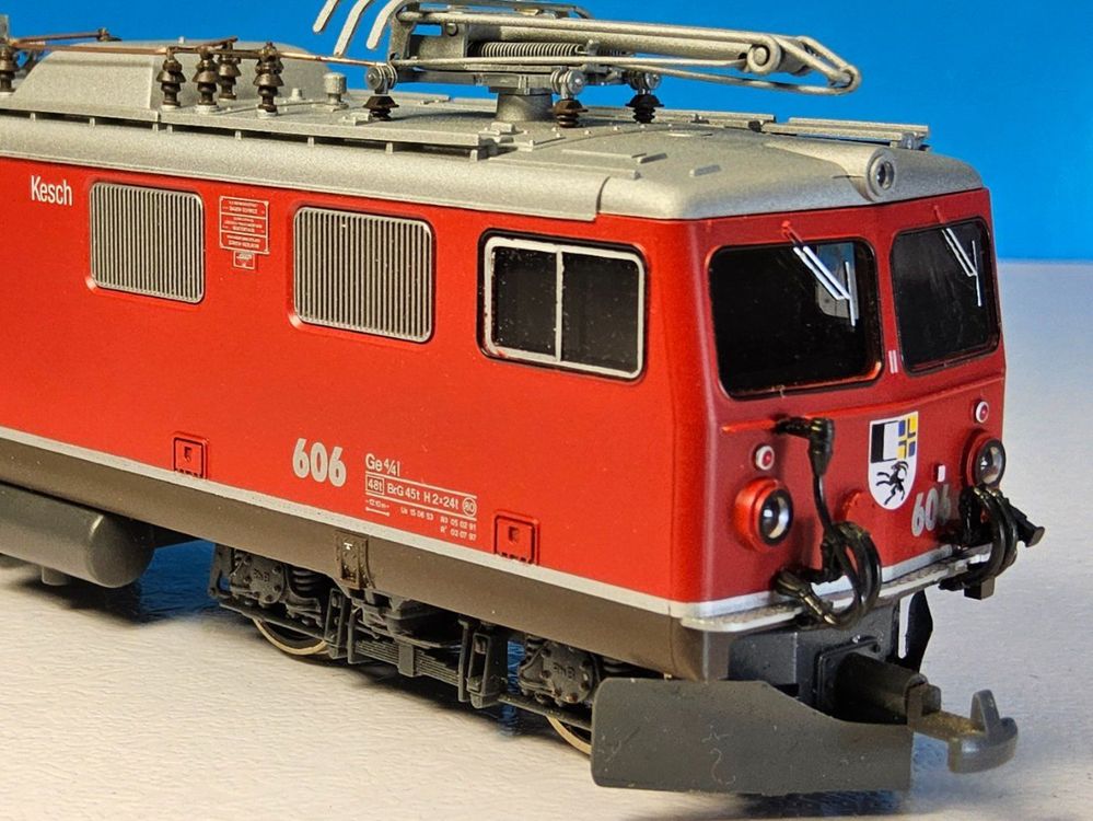 Bemo Modelleisenbahnen: Bemo 1252 119 Vitrinenmodell _ RhB E-Lok Ge 4/4 I 606 Kesch – Gebraucht aus Uerikon von Airport68