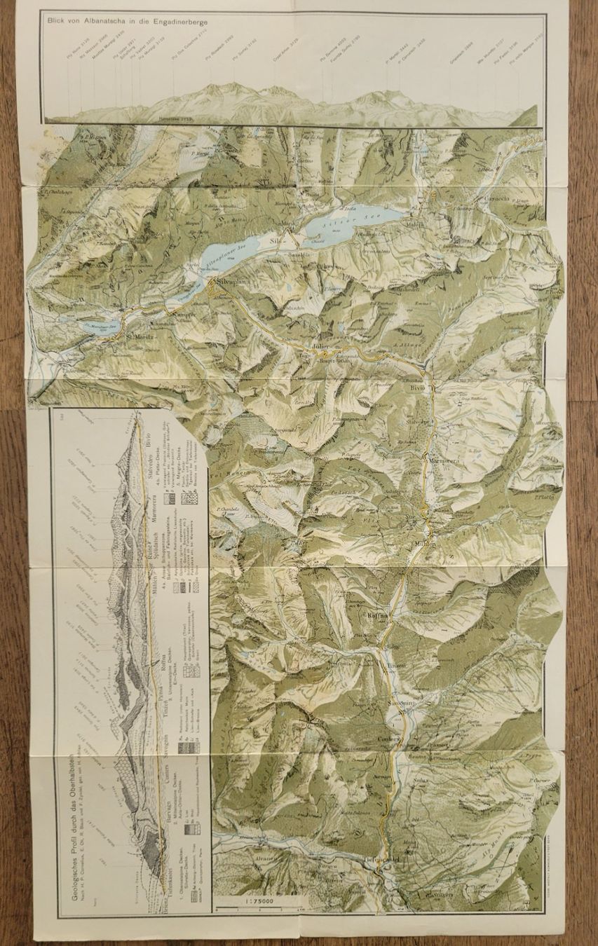 Cartine & Atlanti: Julier-Poststrasse, Tiefencastel-St.Moritz, eidgen.Postverw. – Usato da Nidau venduto da Polebloe 1