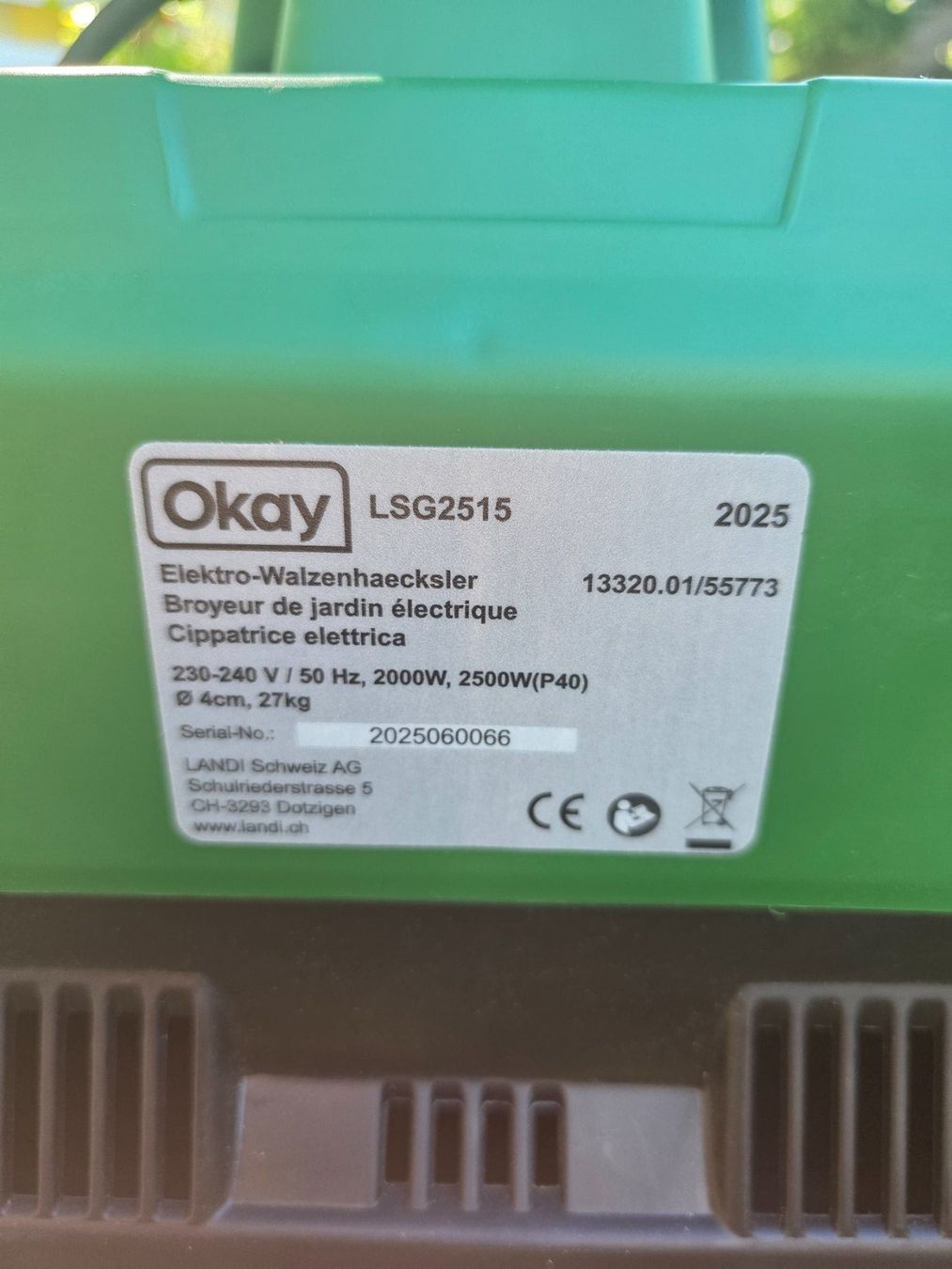 Häcksler: Walzenhäcksler 2000W – Neu (gemäss Beschreibung) aus Dielsdorf von Entro 1