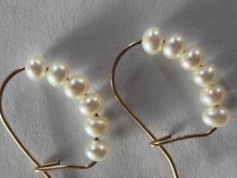 Handmade freshwater pearl earrings.
