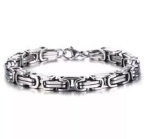 GLIEDERARMBAND MASSIV EDELSTAHL SILBER FARBEN