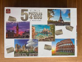 Europäische Städte, King Puzzle, 5x 1000 Stück