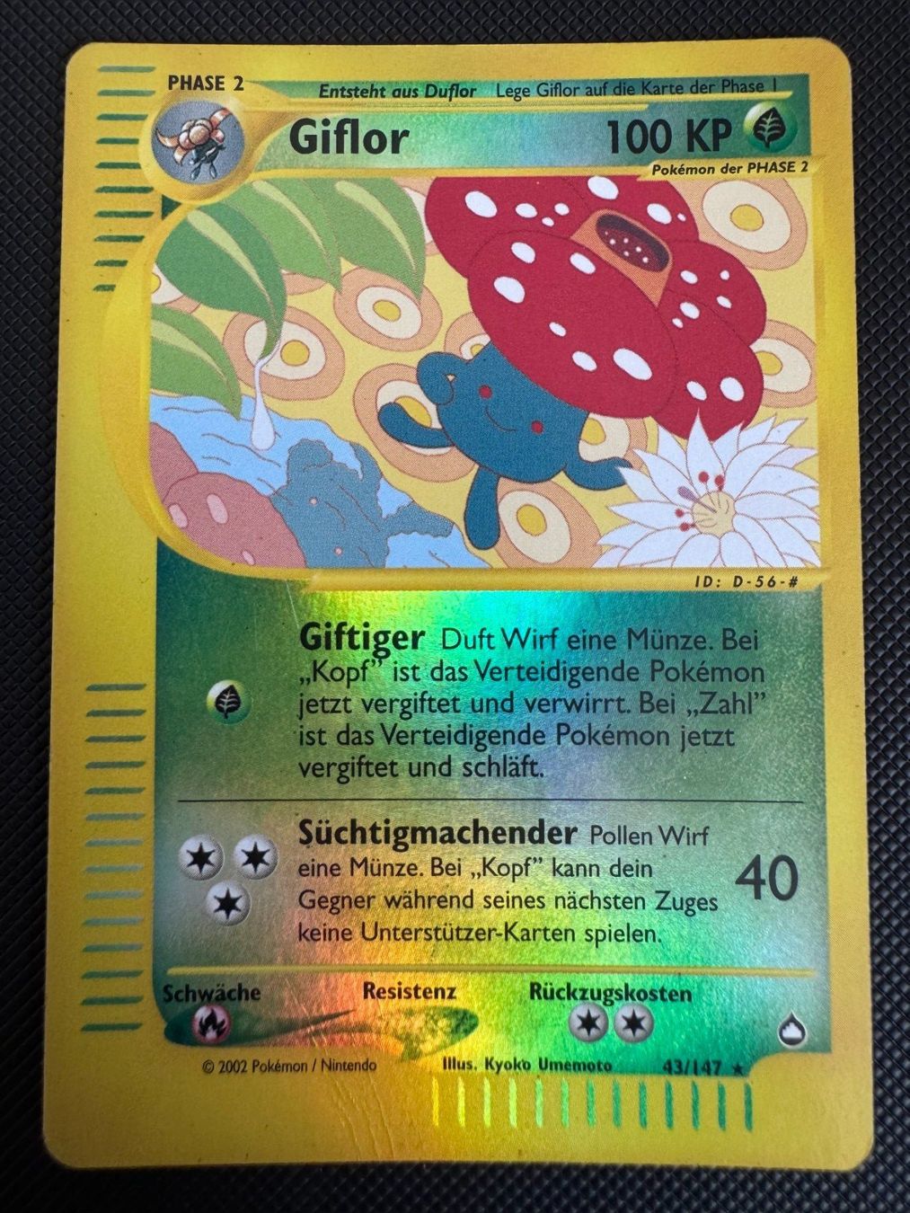 Pokémon Carte collezionabili: Pokemon Giflor Reverse Holo 43/147 - Aquapolis - DE – Usato da Erstfeld venduto da PokeSandero