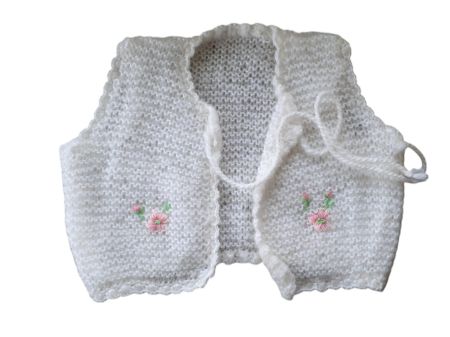 Weste Gilet Baby Vintage handgestrickt