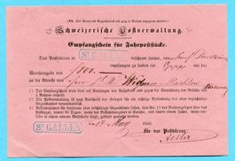Empfangsschein Schweiz. Postverwaltung - St. Gallen 1850