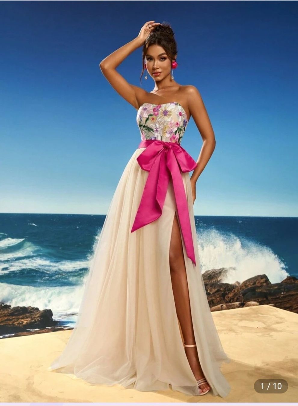 Vestiti: Abendkleid Blumenmuster Grösse M neu – Usato da Winterthur venduto da criss_surdila