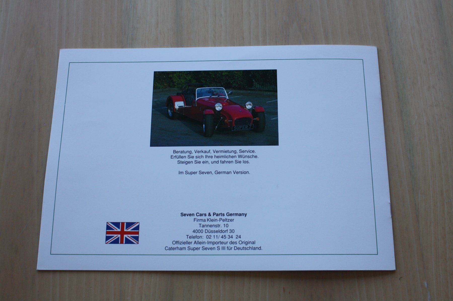 Lotus Documenti: Caterham Super 7 Prospekt – Usato da Wikon venduto da erwin400 5