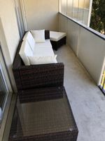 Balkonmöbel Set Polyrattan Braun Sitzgruppe mit Tisch
