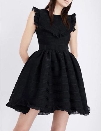 Maje Kleid black dress schwarz ärmellos Gr 36 
