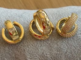 Luxus Elegante Ohrstecker Ohrschmuck  Farbe: Gold Zirkonia